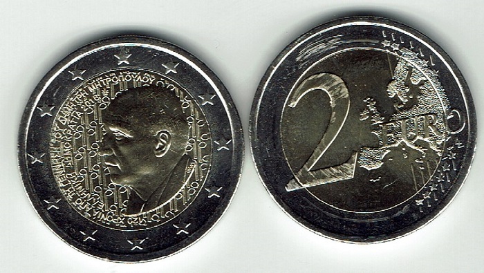 (afbeelding voor) 2 Euromunt Griekenland 2016 Dimitri Mitropoulos